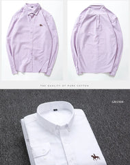 Long Sleeve Pure Cotton Oxford  Embroidered Shirt