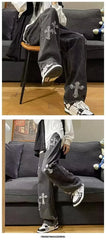 American Style Vintage Hip Hop Straight Leg Loose Denim Jean