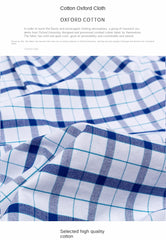 100% Pure Cotton  Oxford Short Sleeve Square Collar Solid Plaid Striped Shirt