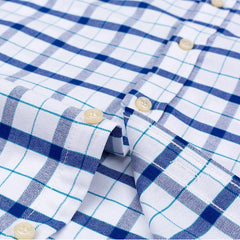 100% Pure Cotton Oxford Long Sleeve  Plaid Shirt
