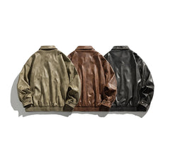 American Retro PU Leather Jacket