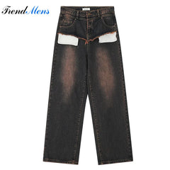 Baggy Pants Mens Y2k Jeans Cotton Casual Denim Trousers