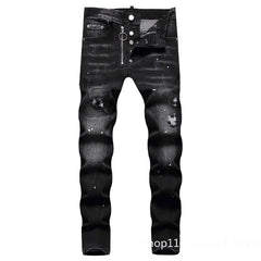 Cotton Skinny Denim  Holes Jeans