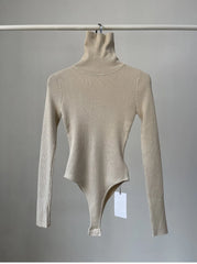 Cotton BTurtleneck Solid Knitwear Knitted Bodysuits