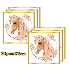 Horse Birthday Party Decoration Supplies Horse Theme Birthday Party Paper Napkins Cups Plates Tablecloth Tableware Child Favours