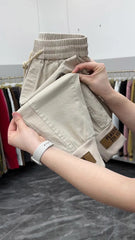 New Cotton Jeans Elastic Waist Harem Pants