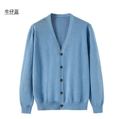 V-Neck Cardigan Casual Slim Fit Knitwear Men's Cotton Cardigan