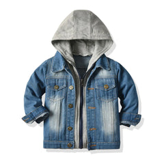 Unisex Denim Jean Coat Cowboy Overcoat Jacket