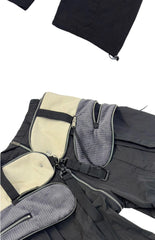 Niche Designer Model Removable Zipper Stitching Paratrooper Pants