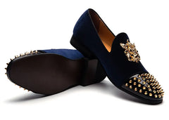 Spike Loafers Flat Footwear Studded Leather Shoes
