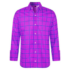 3D Plaid Print Long Sleeve Shirt Shirt