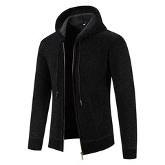 Fleece-lined Knitted Top Cardigan Jacket Hooded Pullovers