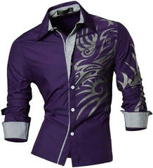 Casual Dress Shirts Fashion Designer Stylish Long Sleeve
