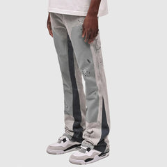 Washed Jeans Men Vintage Ankle Length Trousers Denims