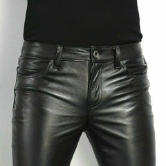 Rock Style PU Leather Pants Faux Leather Slim Fit Skinny