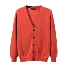 V-Neck Cardigan Casual Slim Fit Knitwear Men's Cotton Cardigan