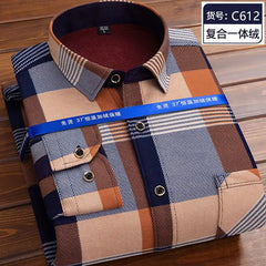Fleece Shirt Long Sleeve Plaid Shirt