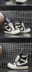 Vintage Genuine Leather High Top Boots Sneakers