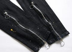 Cotton Skinny Denim  Holes Jeans