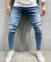 Cotton Stretchy Ripped Skinny Jeans Slim Fit Denim Pants