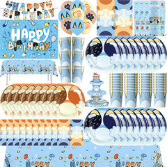 kids Birthday Party Decoration Supplies Tableware Plate Cup Napkin Tablecloth Cake Topper Balloon Banner Birthday Party Favors