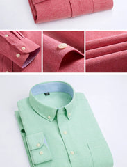Oxford textile long sleeve slim fit shirt