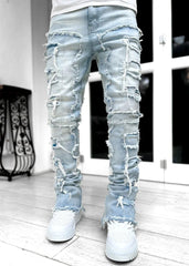 Tassel Damaged Denim Full Length Pants Hip-pop Trousers