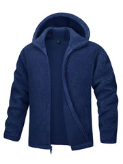 Hooded Fleece Jackets Thermal Warm Soft Fluffy Full Zip