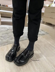 PU Leather solid color lace-up British style shoe