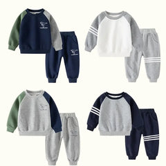 Patchwork Kids Boys Two-Piece Sets Tracksuit Outfits Tops Pants