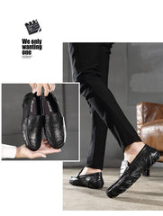 Moccasins Italian Black Genuine Leather Loafers Shoes