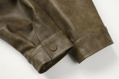 Vintage Distressed Brown Leather Jacket