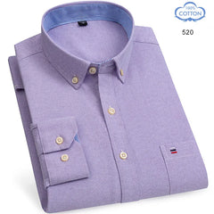 100% Pure Cotton Oxford Long Sleeve  Plaid Shirt
