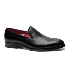 Italian Red Lining Loafers Genuine Leather Slip-on Shoes