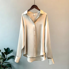 Cotton Office Lady Long Sleeve Blouse