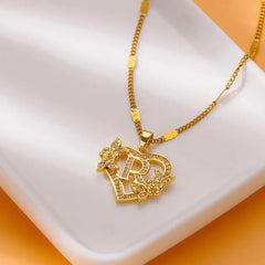 A-Z Alphabet Heart Necklaces Stainless Steel Necklace