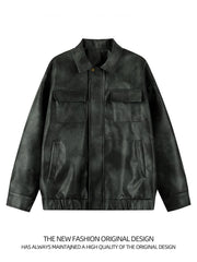 American Dyed PU Leather Jacket