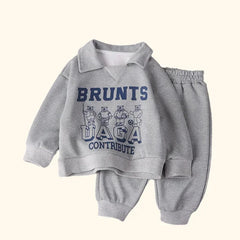 Polo Sweatshirt+Pants Sport Suits for Kids Boys Girls