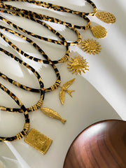 Vintage Gold Plated Heart Sun Pendant Necklace