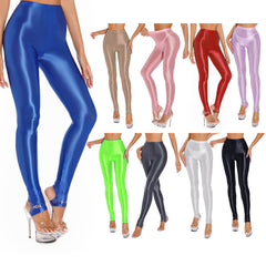 Glossy Tummy Control Sport Jogging Pants