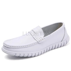 Breathable Soft Non Slip  Genuine Leather Slip on Small Shoes