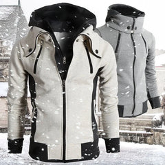 Zipper Hoodie Scarf Collar Sweatshirt