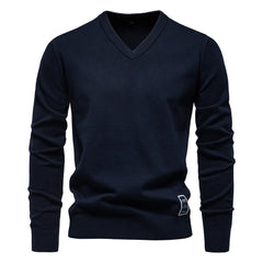 Cotton Sweater Pullover V-neck