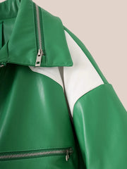 Patchwork Pu Leather Jacket Men with Many Zippers