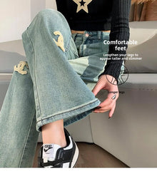 Velvet Slim Fit Straight Leg Denim Jeans