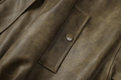 Vintage Distressed Brown Leather Jacket