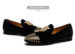 Spike Loafers Flat Footwear Studded Leather Shoes