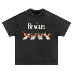 The Beatles  Vintage Washed Cotton Short-sleeved T-shirts