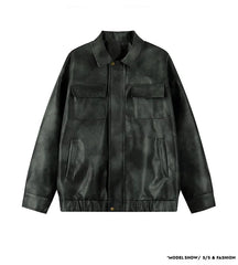 American Dyed PU Leather Jacket