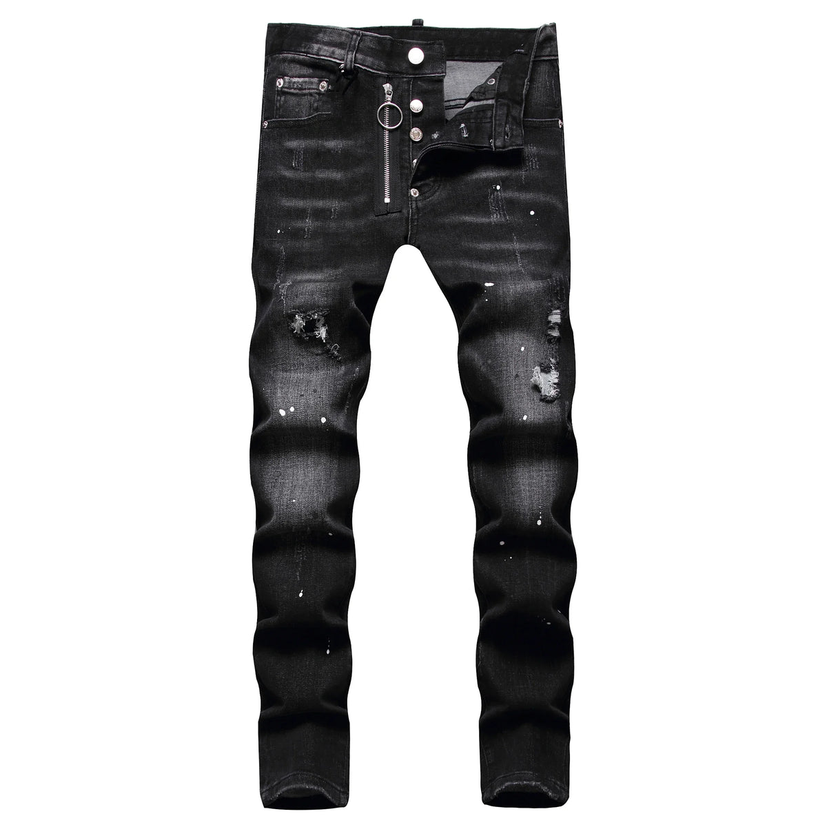 Cotton Skinny Denim  Holes Jeans